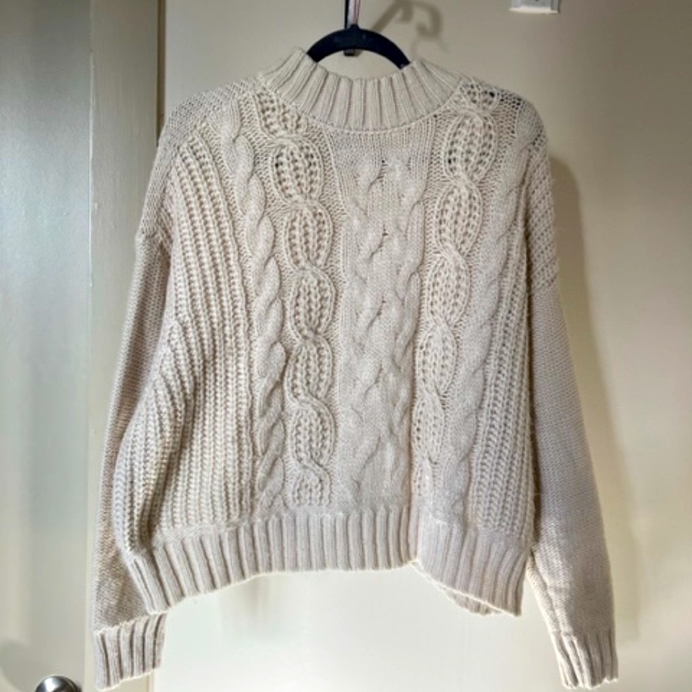 Lucky Brand Cream Cable Knit Sweater